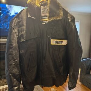 Vintage Taylor’s Leatherwear Police Motorcycle Leather Jacket 46 Black USA Made